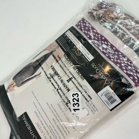 Cuddl Duds Shirt Womens Medium Multi-Color Long-Sleeve with Thumbholes new - Picture 5 of 7